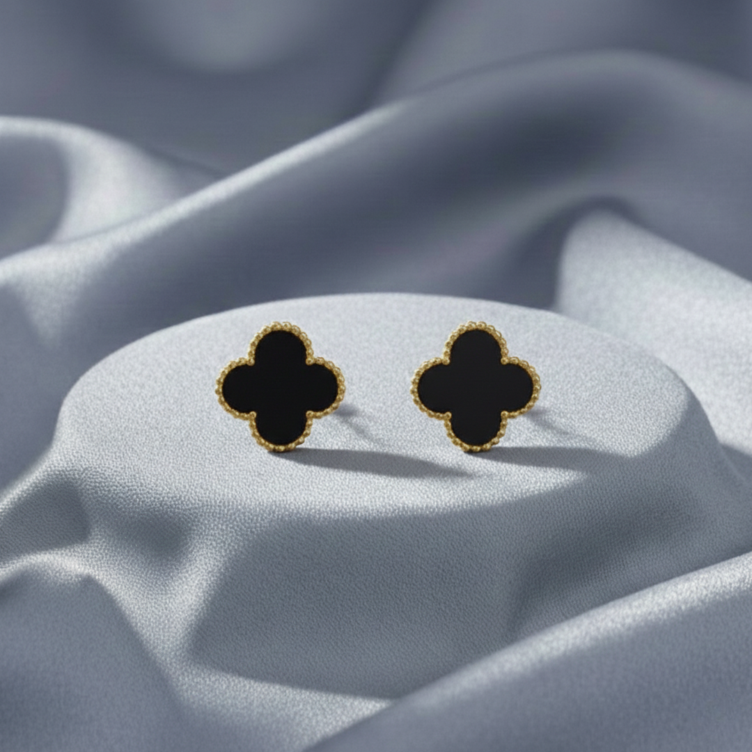TRÉBOL | PENDIENTES NEGROS