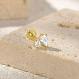 Pendientes de diamante con parte trasera plana de Kate