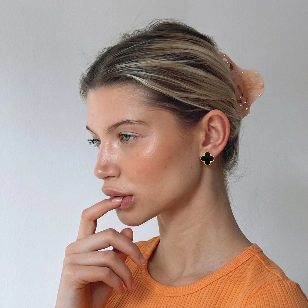 TRÉBOL | PENDIENTES NEGROS