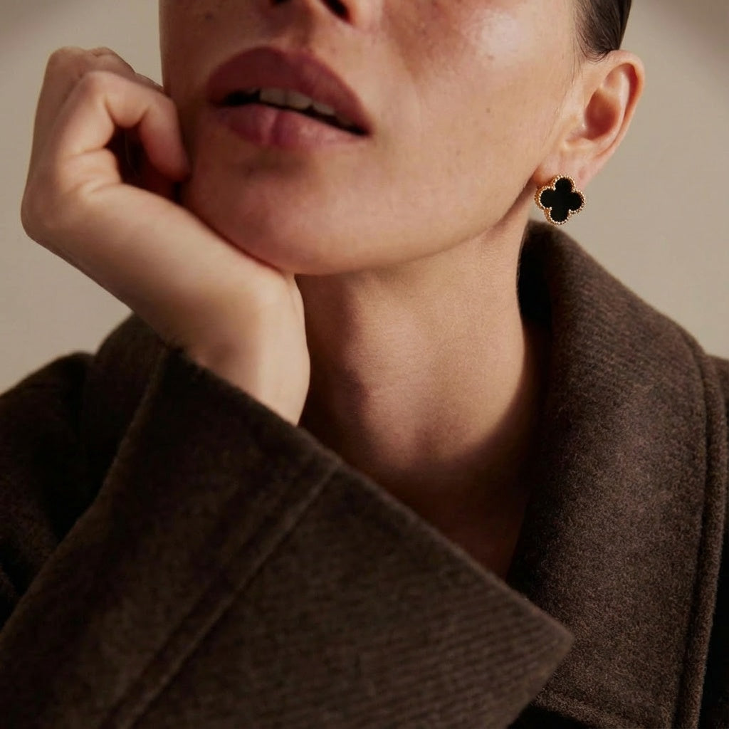 TRÉBOL | PENDIENTES NEGROS